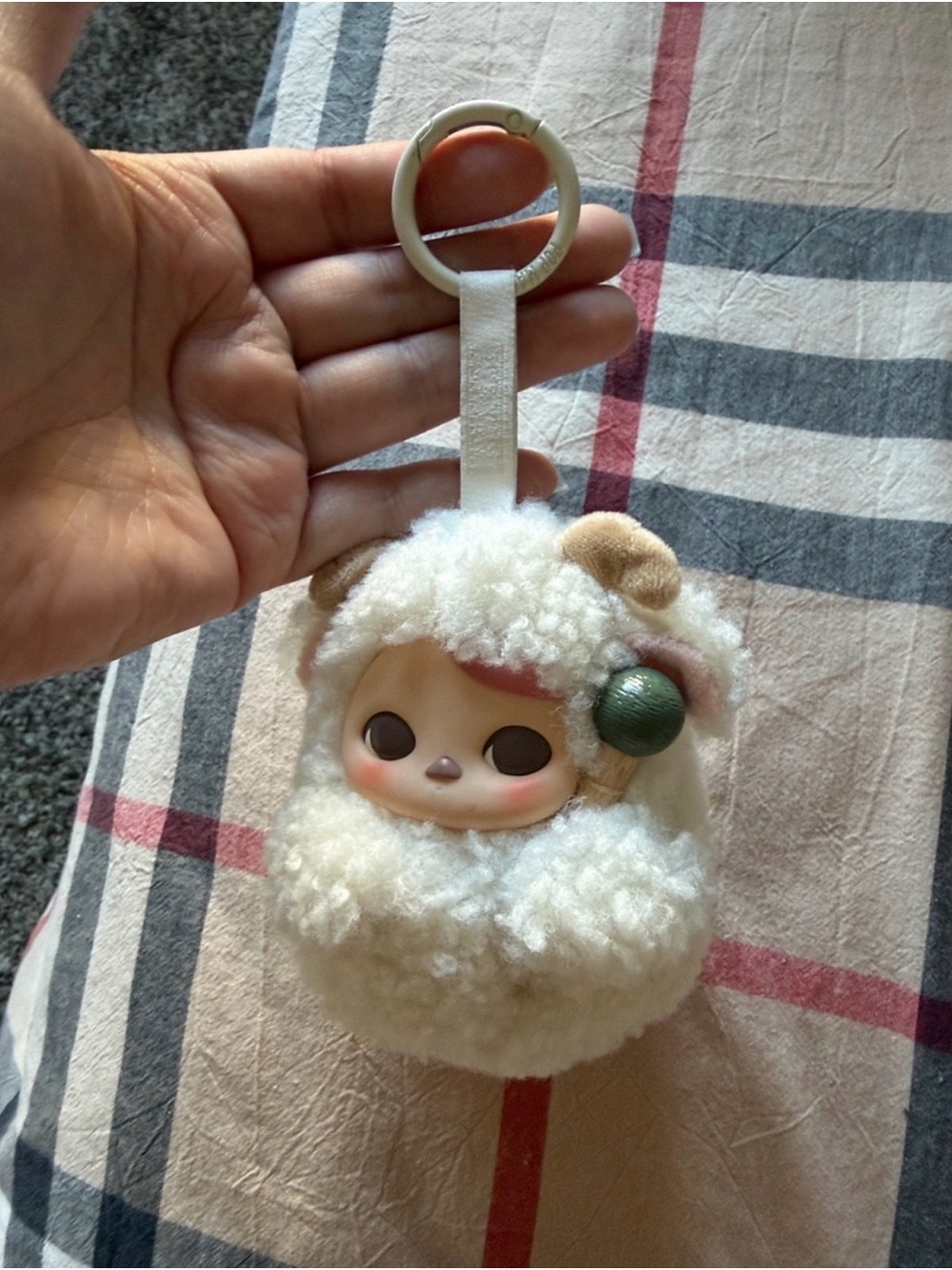 Plush White Sheep Keychain Pet Accessory